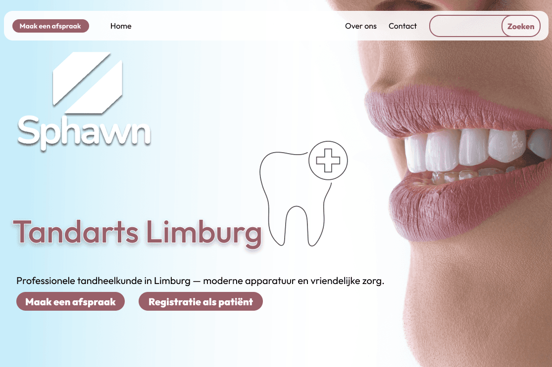Dental clinic homepage