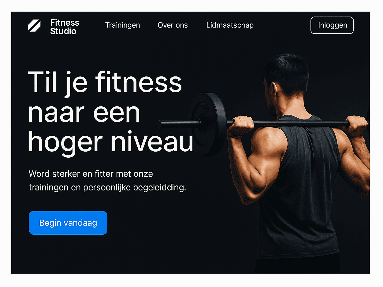 Fitness studio landing page